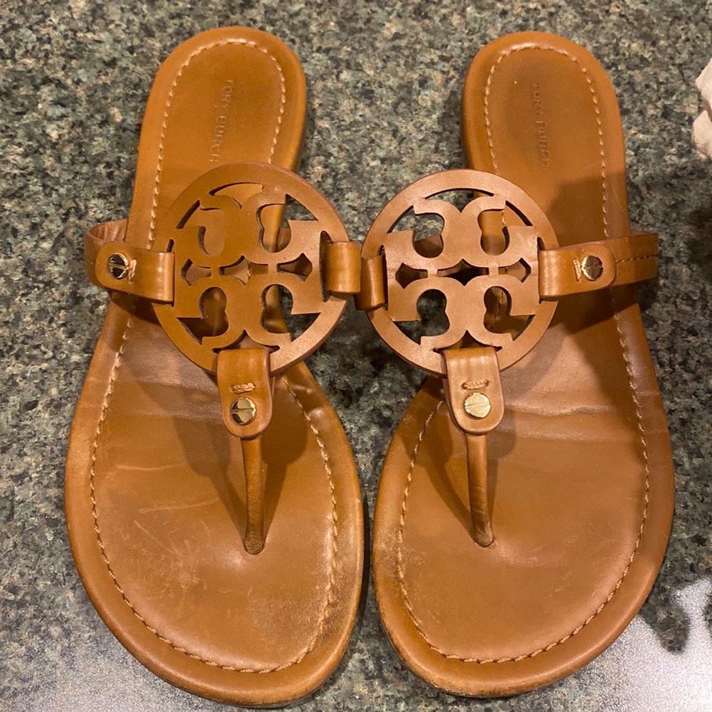 Tory Burch Miller Sandals size 8.5 Vachetta